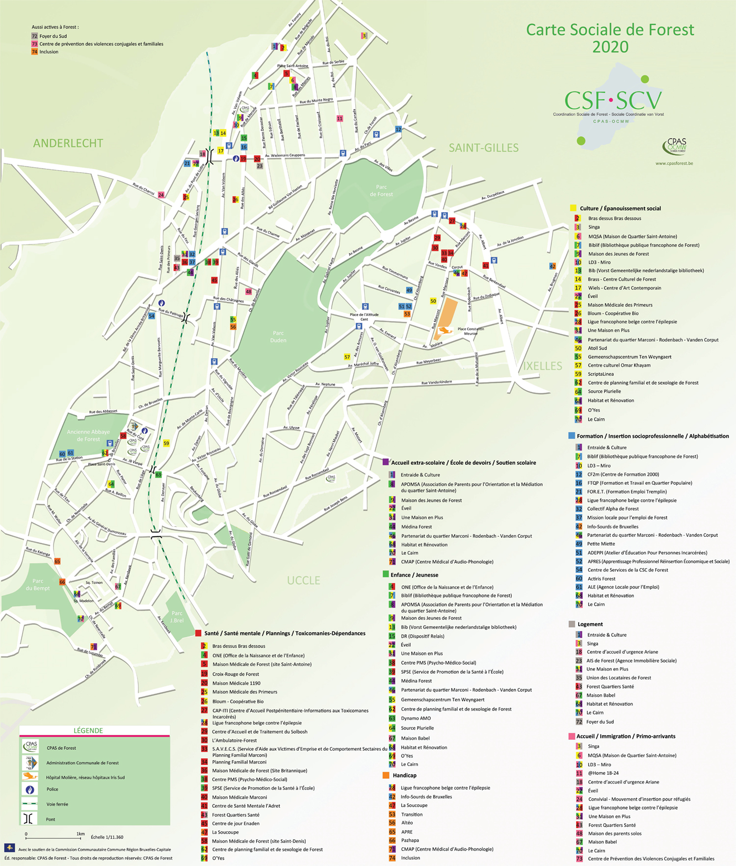 Carte sociale de Forest FR 2020